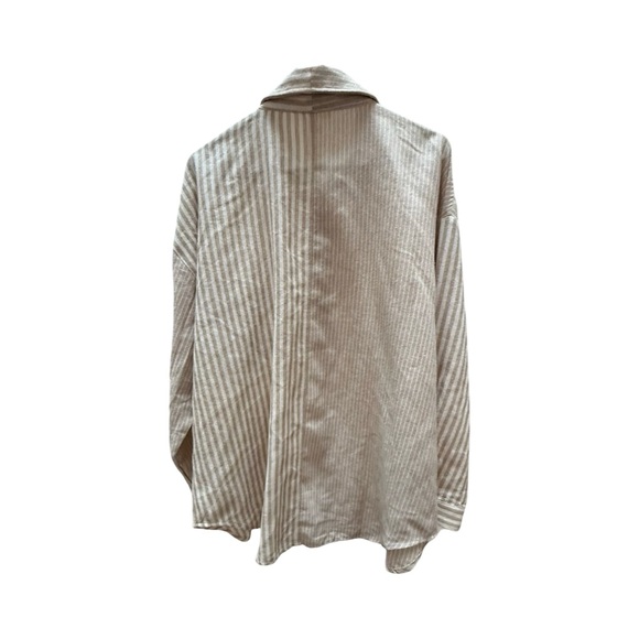 ILLA ILLA Men's Casual Beige Striped Shirt - Picture 4 of 5